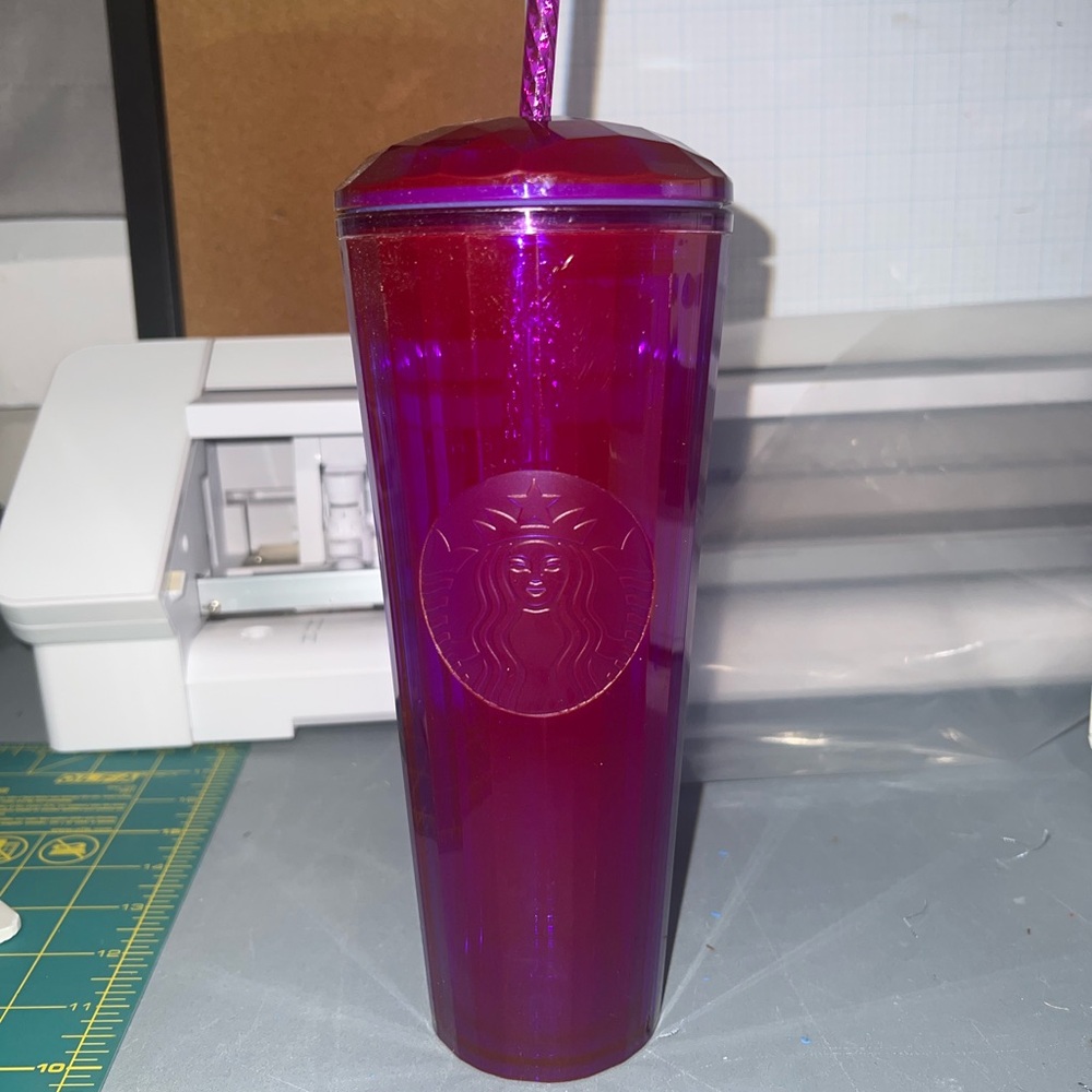 Starbucks Purple Tumbler with Straw
